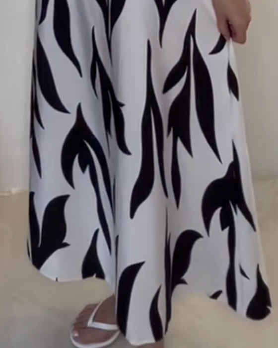 Kleid Lässig Ärmellos Bedruckt