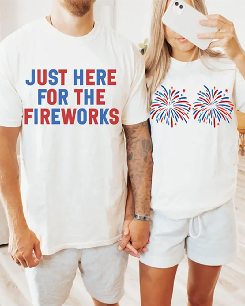 Bedrucktes Freizeit-T-Shirt Mit Rundhalsausschnitt