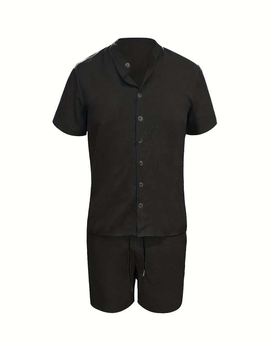 Herren Set Kurzarmhemd Und Shorts