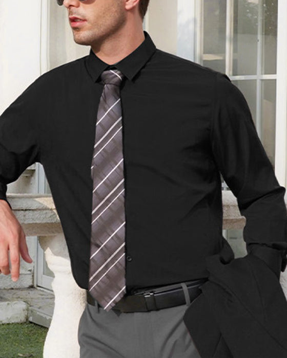 Herren Langarmhemd Uni
