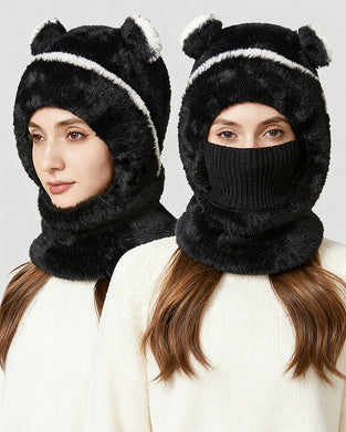 Integrierte Warme Strickmütze Für Herbst Und Winter