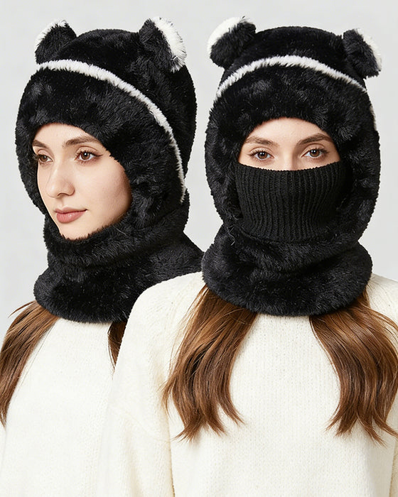 Integrierte Warme Strickmütze Für Herbst Und Winter