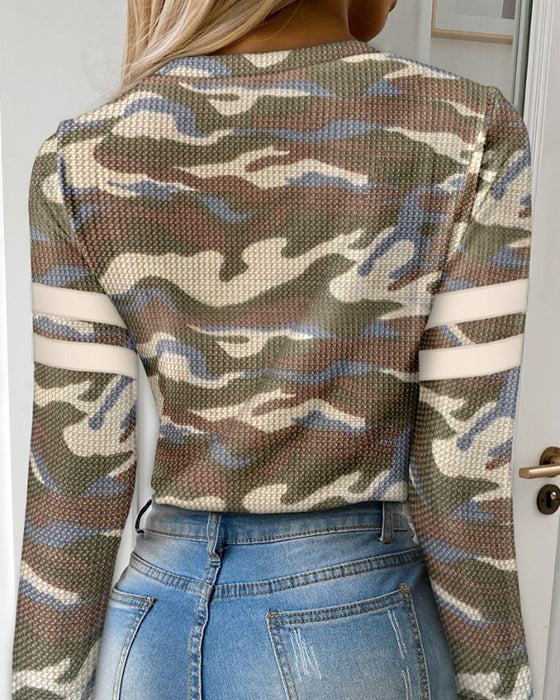 Top Halbzip Camouflage Langarm