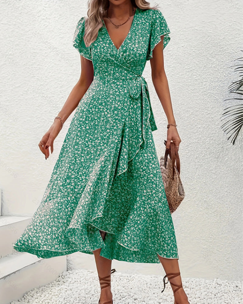 Kleid kleine Blüten binden vorne Urlaub