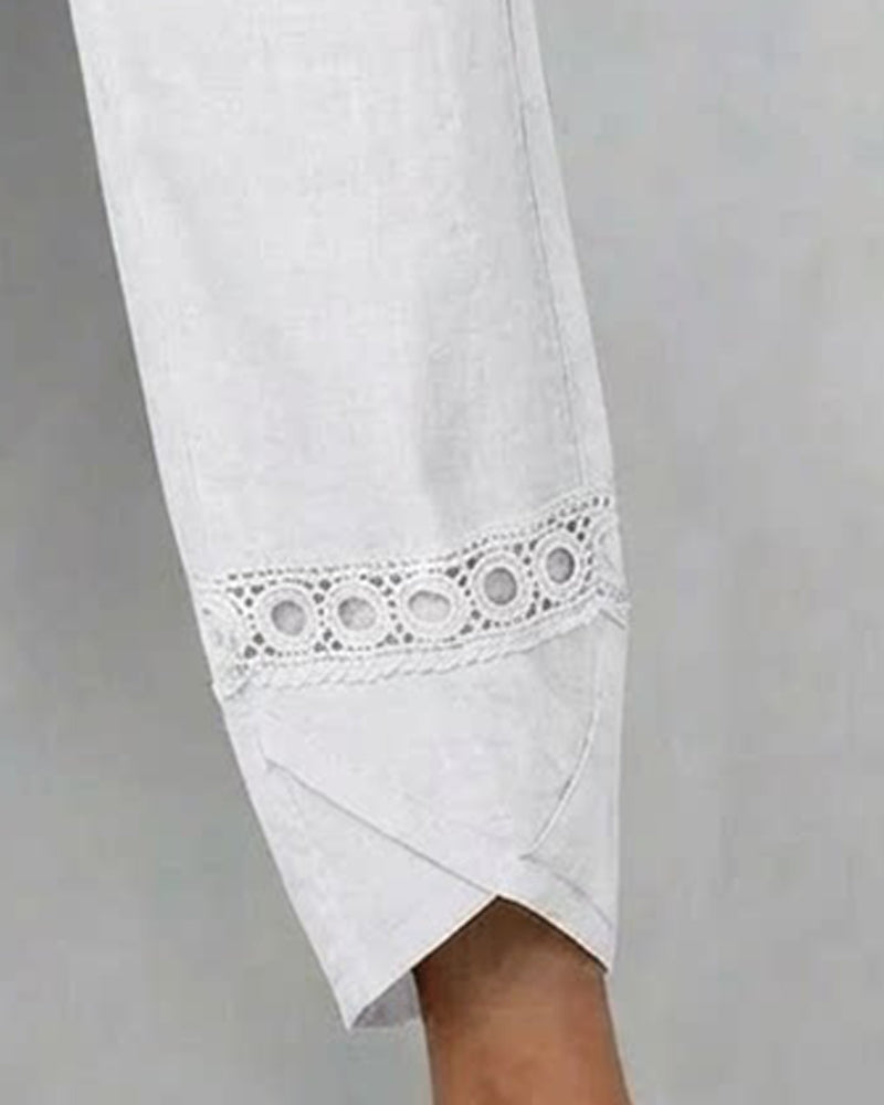 Hose Unifarben durchbrochen Casual