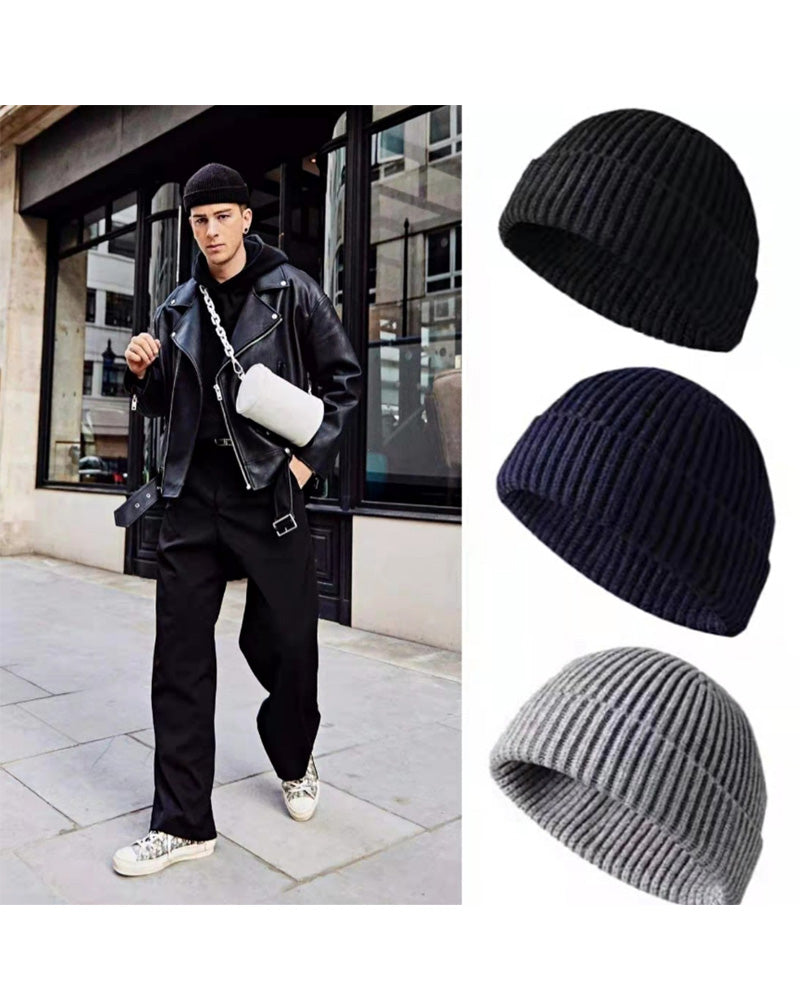 Herren Rippstrickmütze
