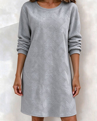Kleid Geometrisch Geprägt Sweatshirt Gerade