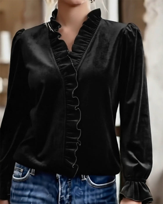 Top gerüscht Samt elegant