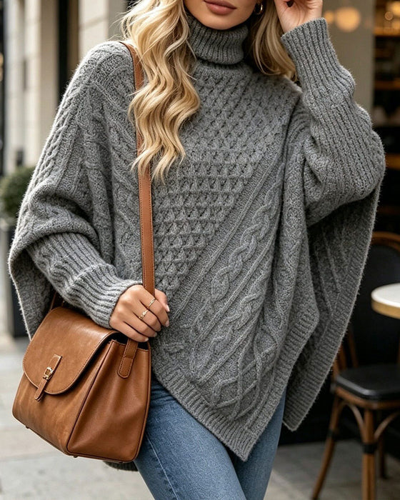 Pullover Unregelmäßig Unifarben Pullover