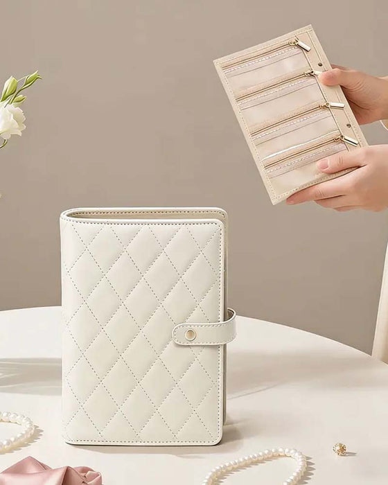 Luxus Gesteppter Creme Reiseorganizer Einfacher Zugang Fächer Wasserfest Geschenk Für Sie