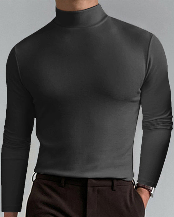 Herren Langarm T-Shirt Mit Schmalem Ausschnitt