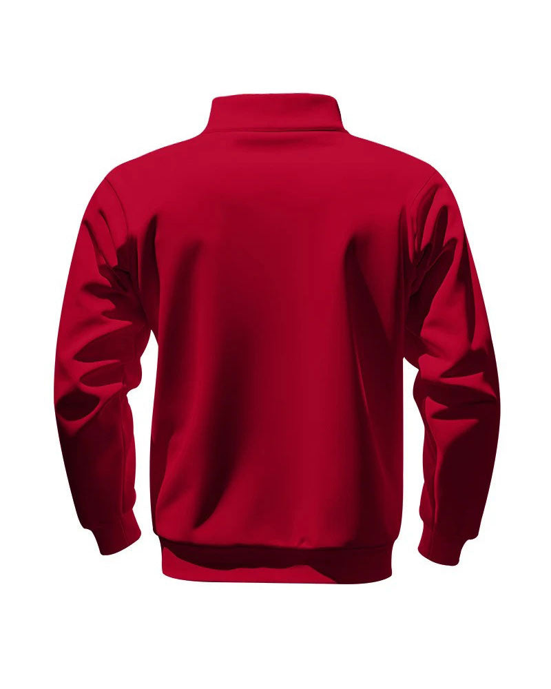 Sweatshirt Unifarbe Stehkragen Reißverschluss
