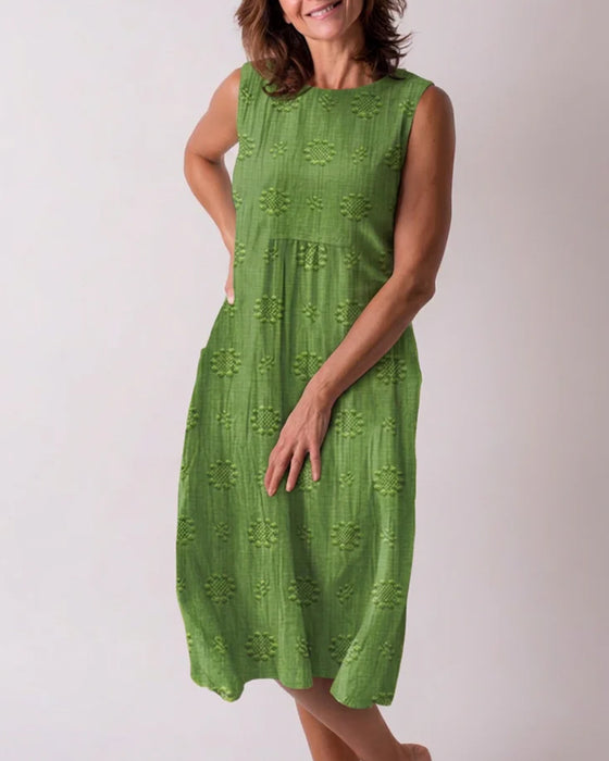 Kleid Frisch Druck Ärmellos