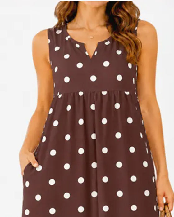 Kleid Hohe Taille Lässig Ärmellos