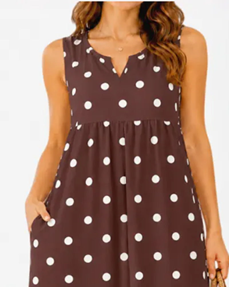 Kleid Hohe Taille Lässig Ärmellos