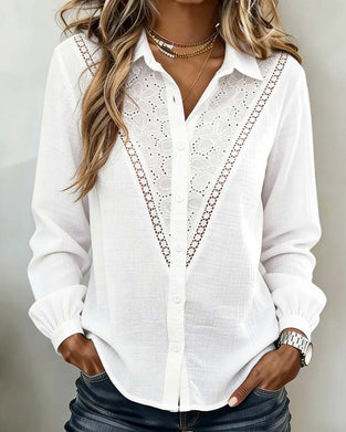 Hemd mit durchbrochenem Revers und Patchwork