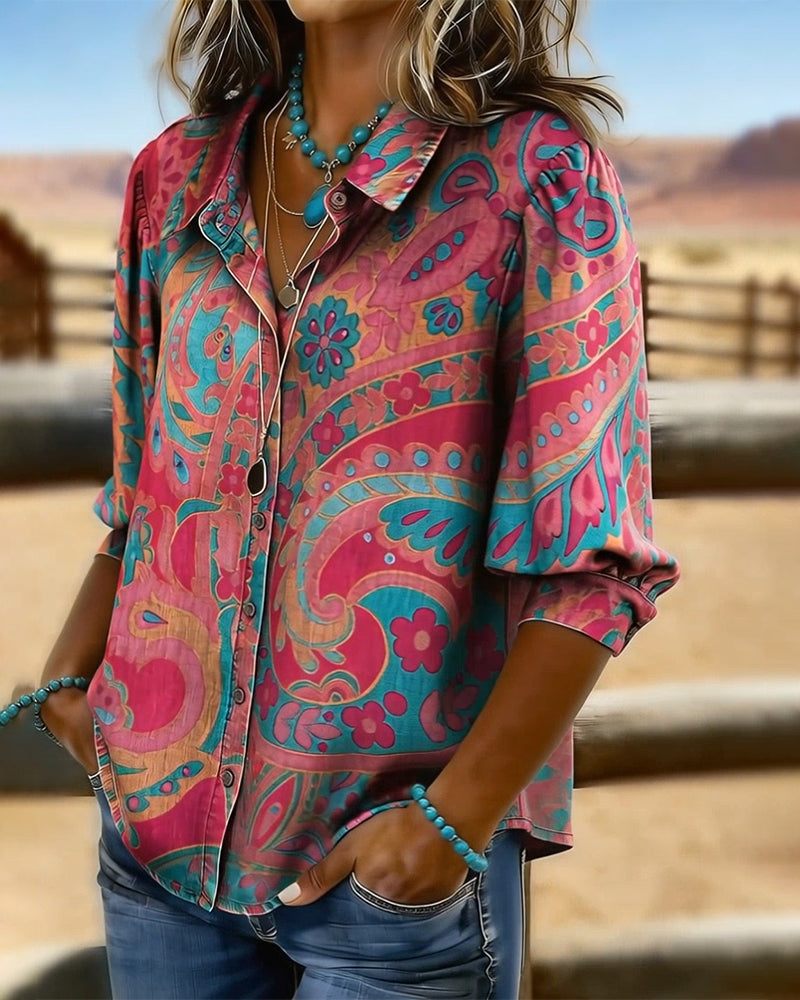 Hemd Modisch bedruckt Kurzarm Locker