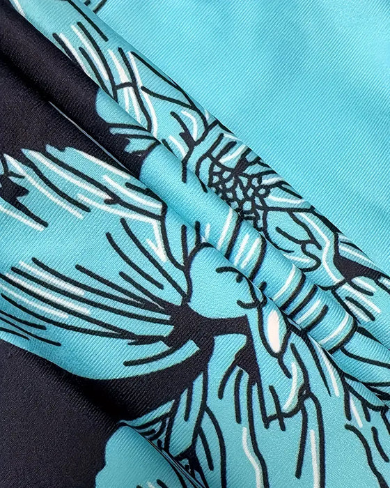 Tanktop mit V-Ausschnitt ärmellos bedruckt Colorblock