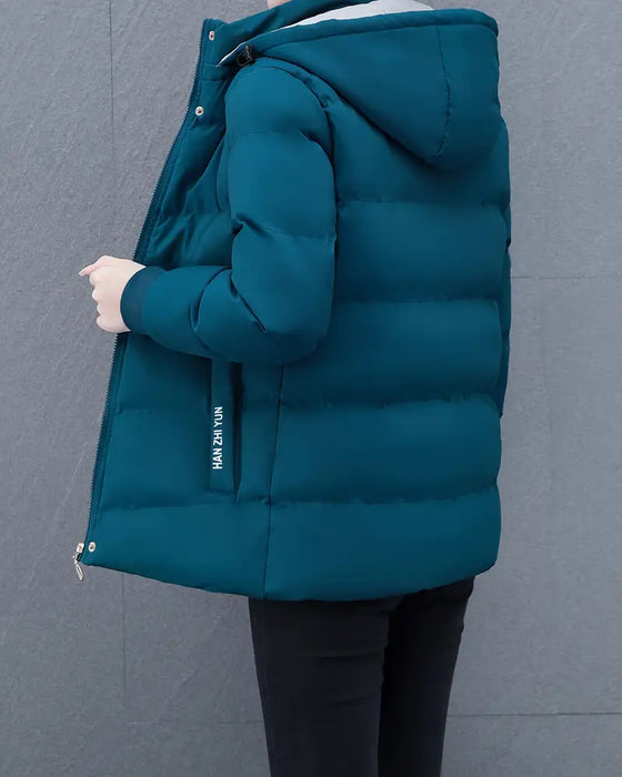 Jacke lässig einfarbig warm mit Kapuze