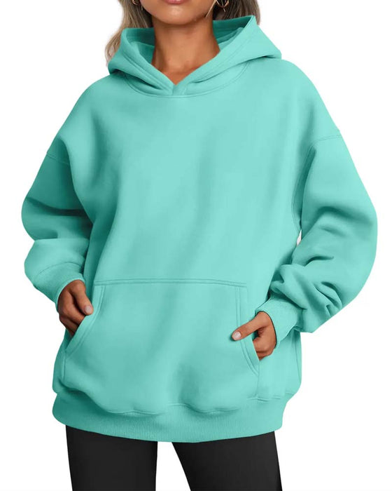 Hoodie Unifarbe Langarm Lässig