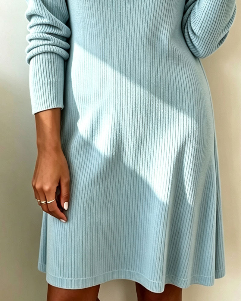Kleid Druck Wasserfallkragen