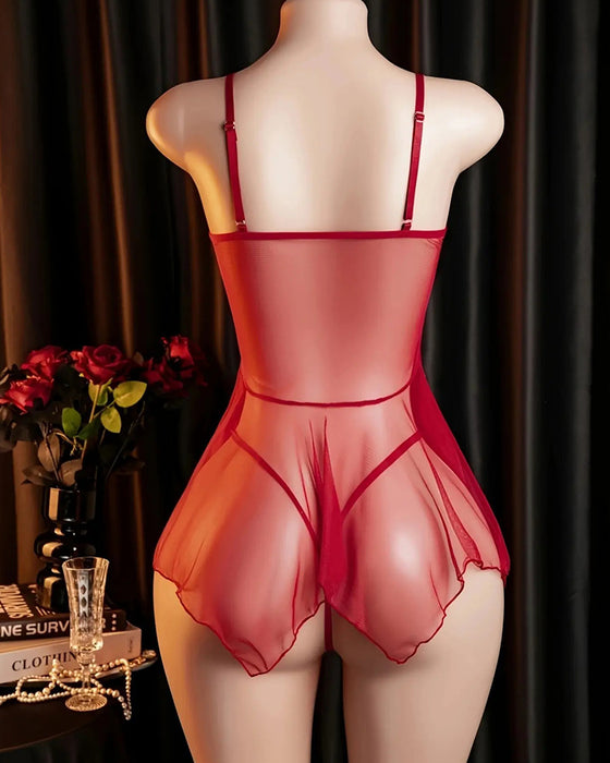 Sleepwear Spitze Mesh Spaghettiträger