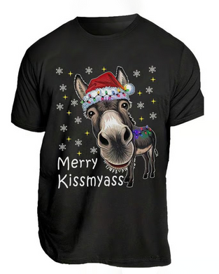 Unisex T-Shirt Weihnachten Lustiger Druck Kurzarm