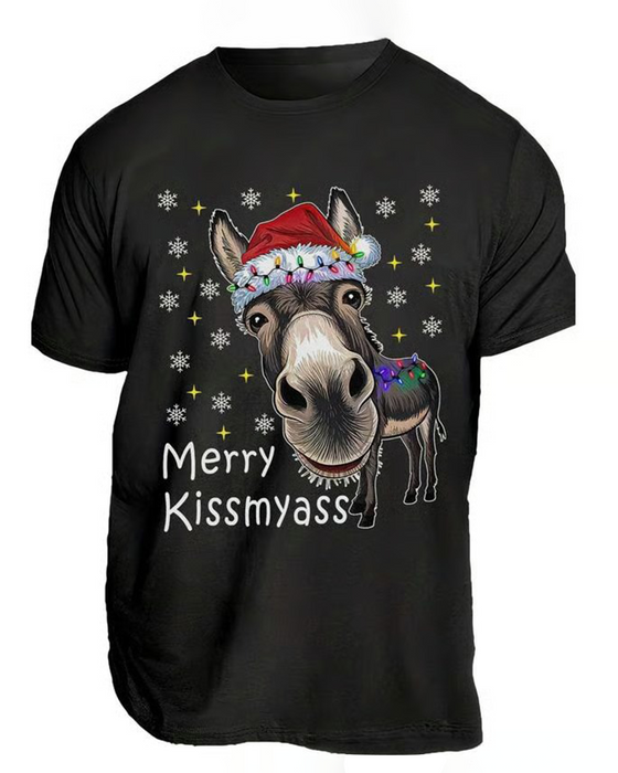 T-Shirt Weihnachten Lustig Druck Kurzarm