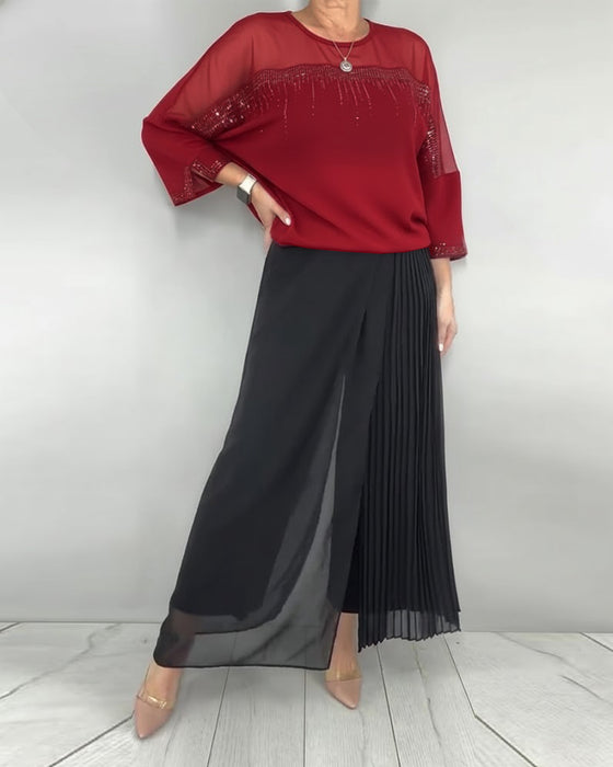 Bluse Netz Zusammengefügt Locker