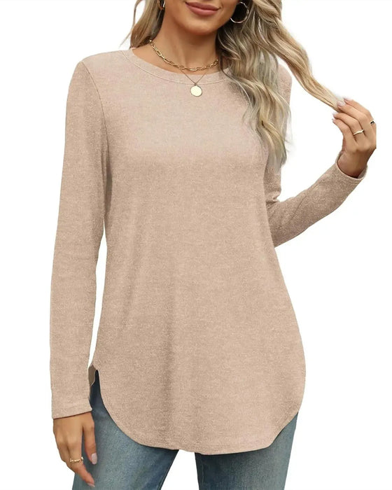 Einfarbiges Langarm‑Top