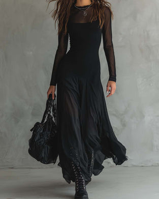 Kleid einfarbig durchsichtig Mode