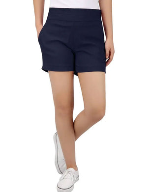 Einfarbige Shorts Mit Mittlerem Bund