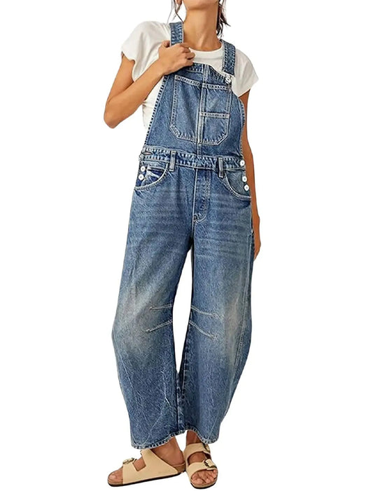 Jumpsuit Mit Taschen Und Trägern Aus Denim