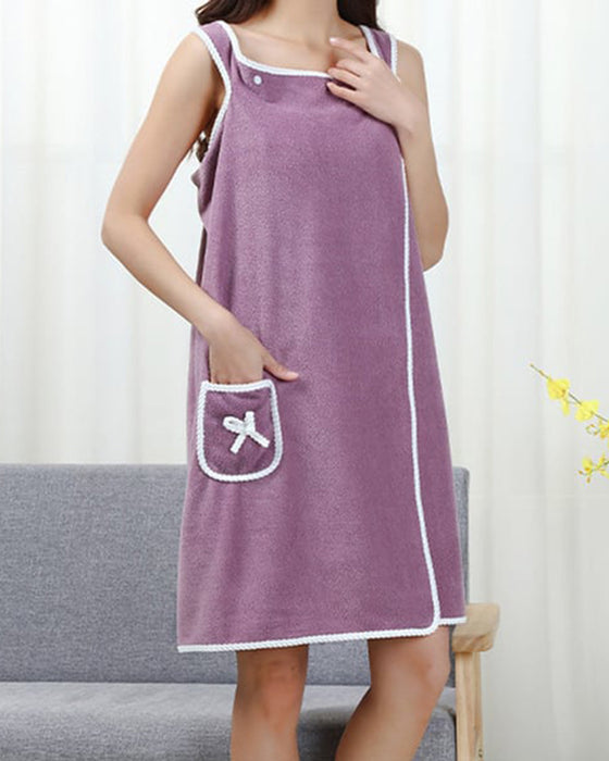 Bademantel Damen Korallen Fleece