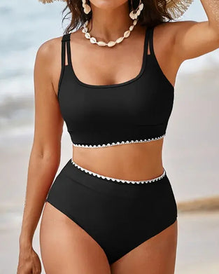 Bikini Hochtailliert Farbblock