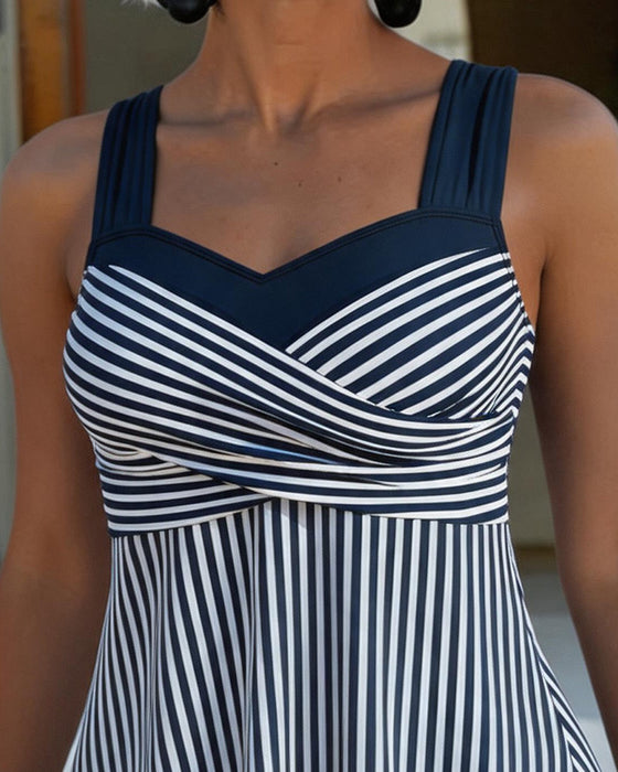 Tankini Gestreift Camisole Zweiteilig