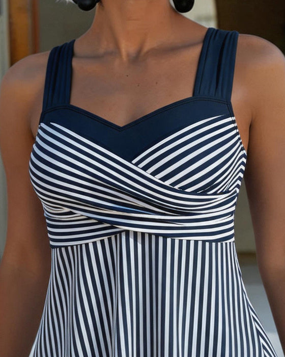 Tankini Gestreift Camisole Zweiteilig