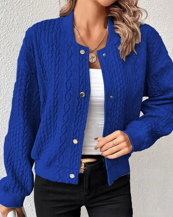 Einfarbiger Cardigan mit Knöpfen
