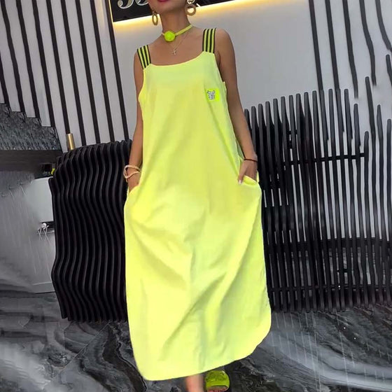 Kleid Gespaltene Träger Locker