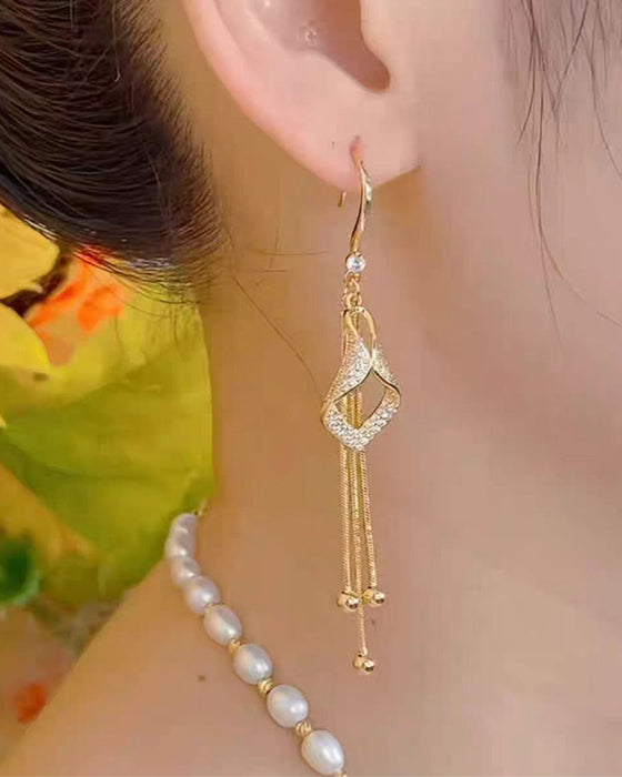 ✨ Ohrringe Elegant Diamantförmige Fransen 💎