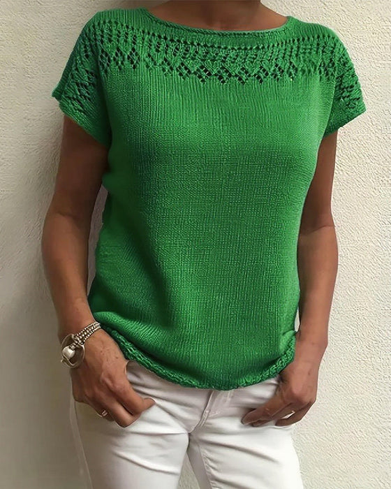 Pullover lässig kurzarm einfarbig