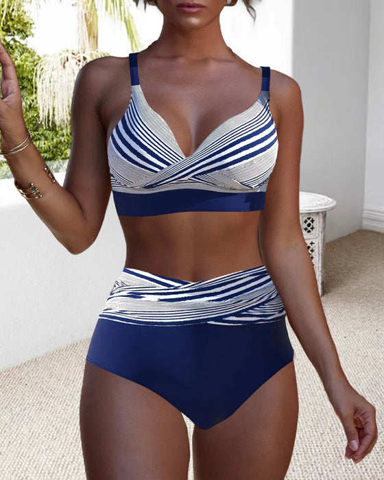 Bikini Gestreift Push-Up Zweiteilig