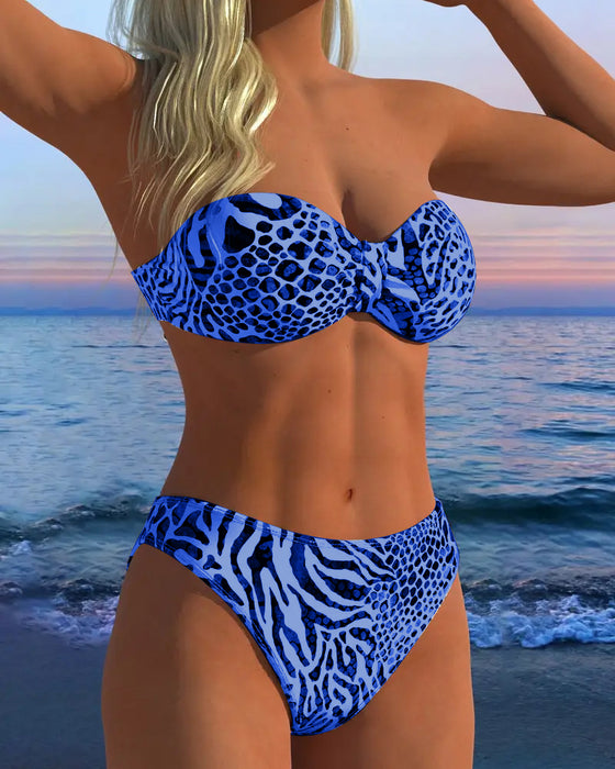 Badeanzug Sexy Leopardenmuster Zweiteilig
