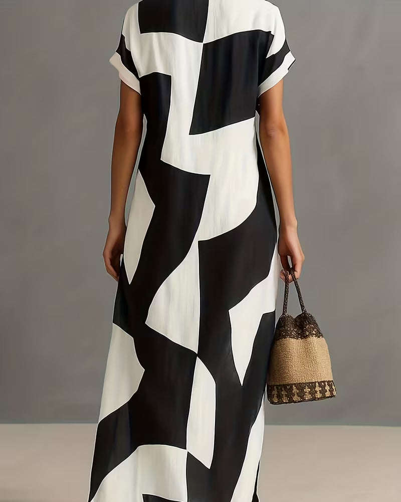 Kleid Stilvoll Geometrisches Hemd