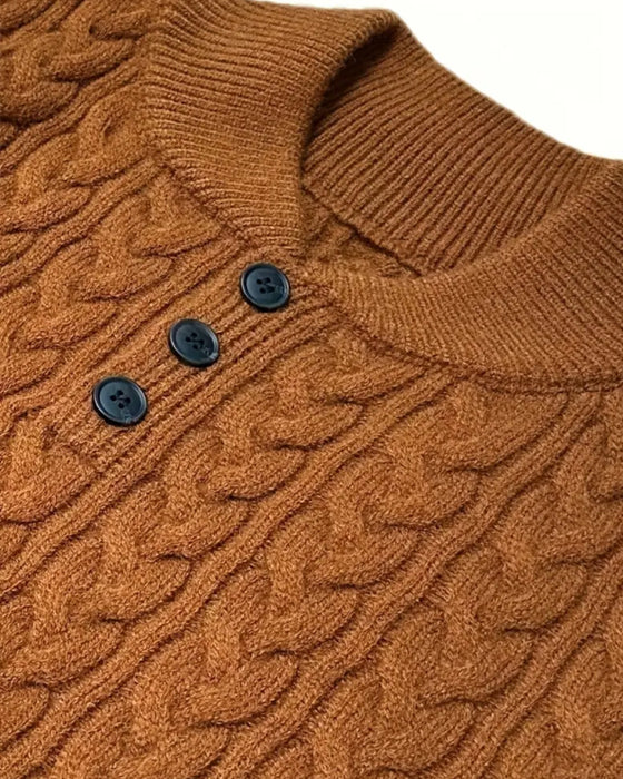 Pullover Stehkragen Zopfmuster