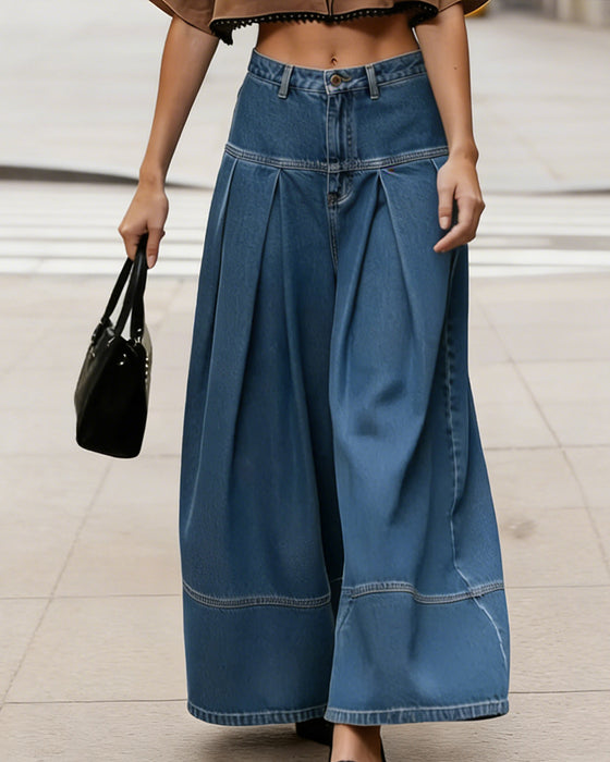 Denim-Hose High Waist Weites Bein