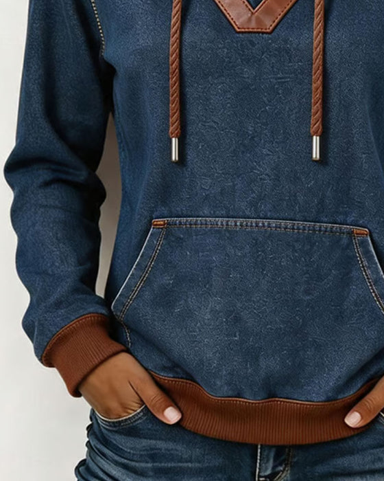 Hoodie Patchwork Langarm