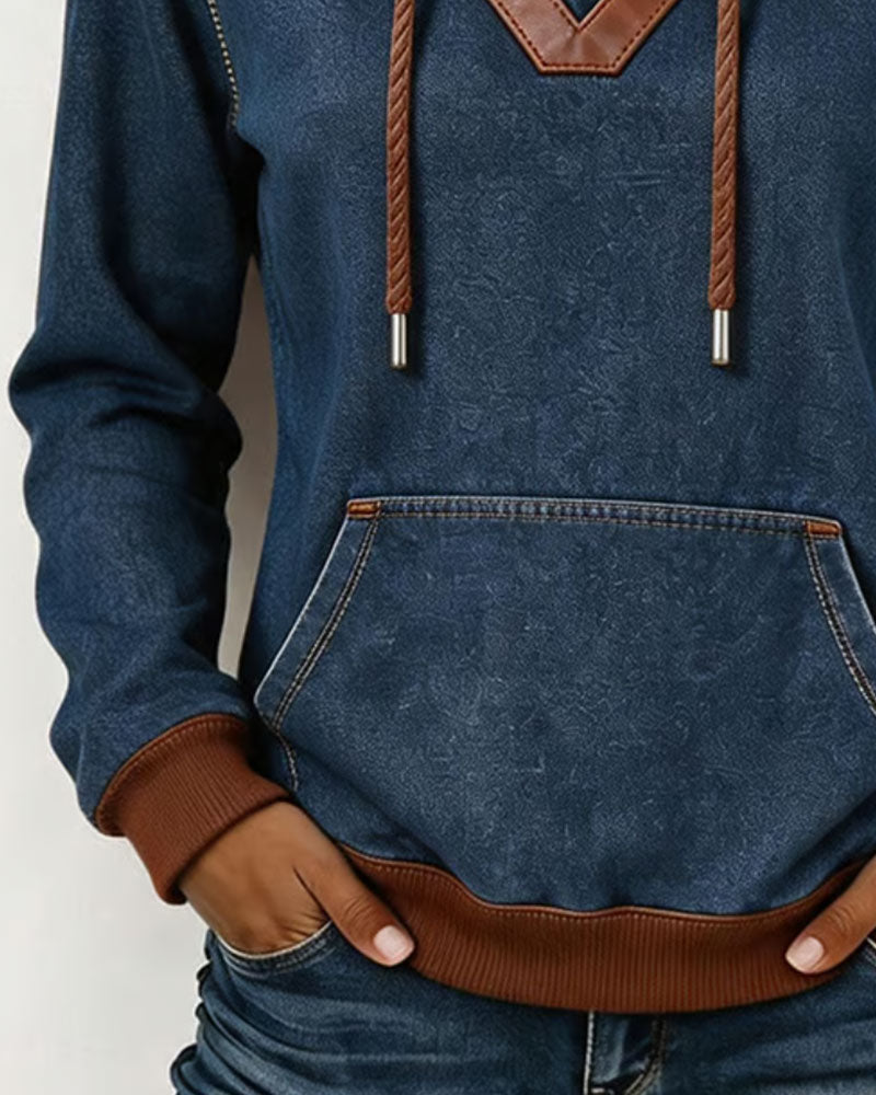 Hoodie Patchwork Langarm