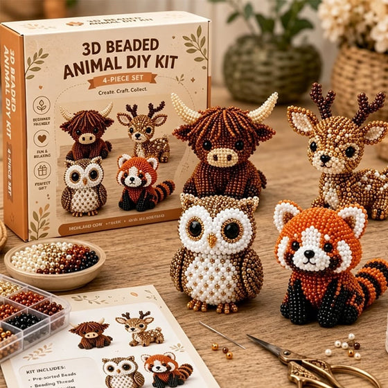 3D-Perltier-Bastelset - DIY-Miniatur-Tierperlen-Set für Anfänger
