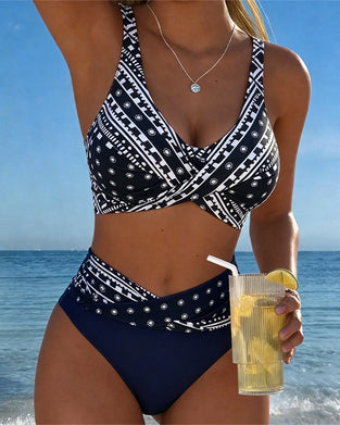 Bikini Geometrischer Unregelmäßiger Print Mode
